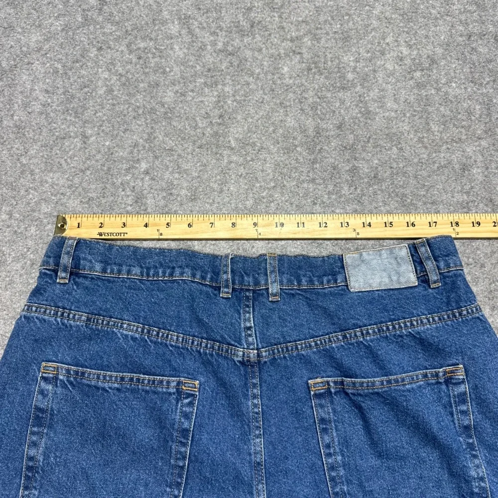 ASOS DESIGN Mens Baggy Patchwork Jeans Blue Colorblock Skater Wide Leg 34x32